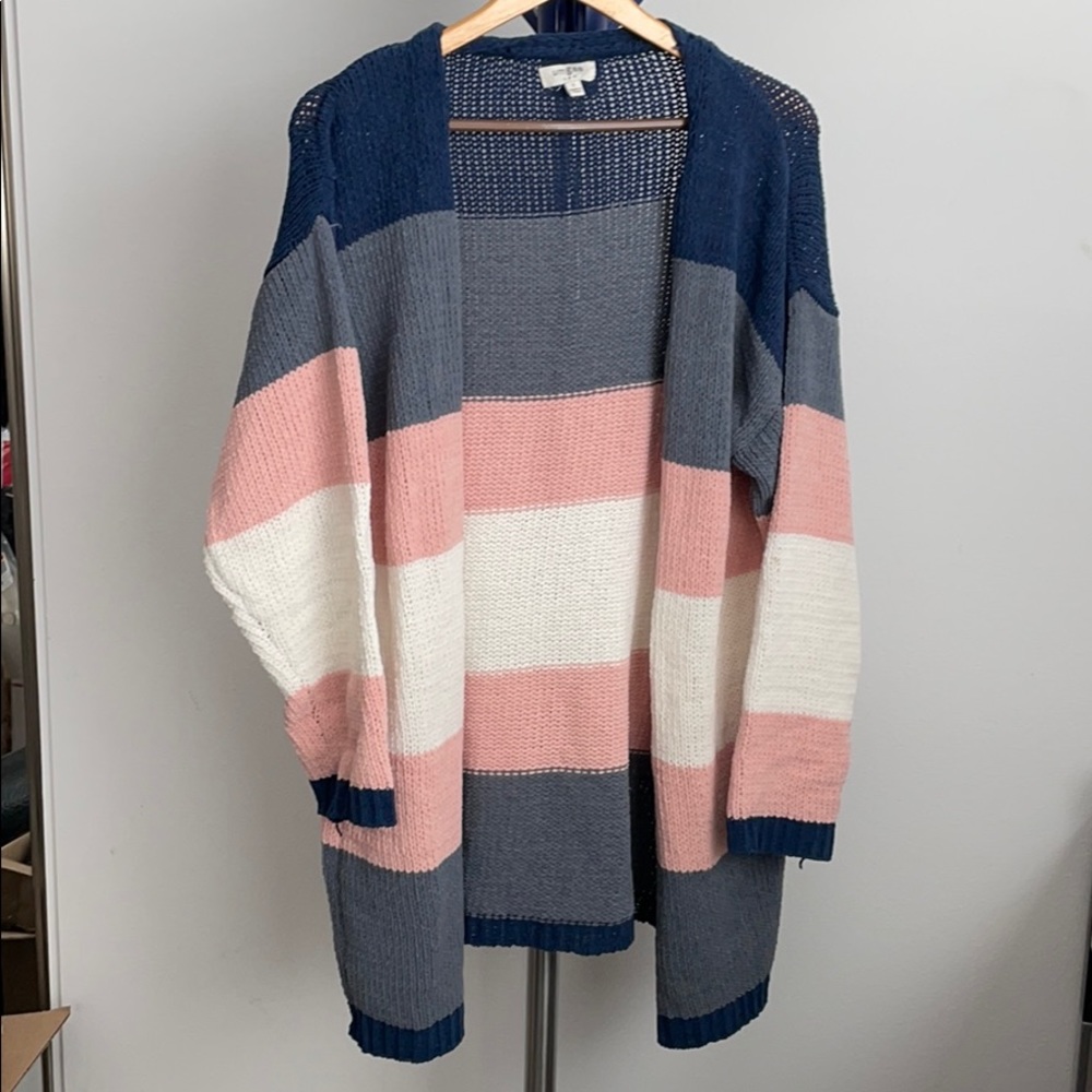 Striped knit cardigan